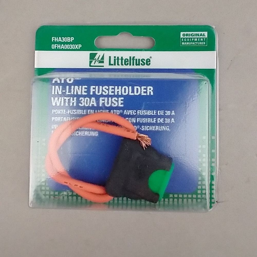 Littelfuse ATO In-Line Fuseholder with 30A Fuse FHA30BP 0FHA0030XP New